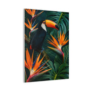 Tropical Toucan & Bird of Paradise Luxe Jungle Tropical Wall Art & Canvas Print