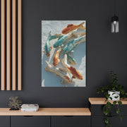 Driftwood School of Fish Coastal Sculpture Wall Art & Canvas Print