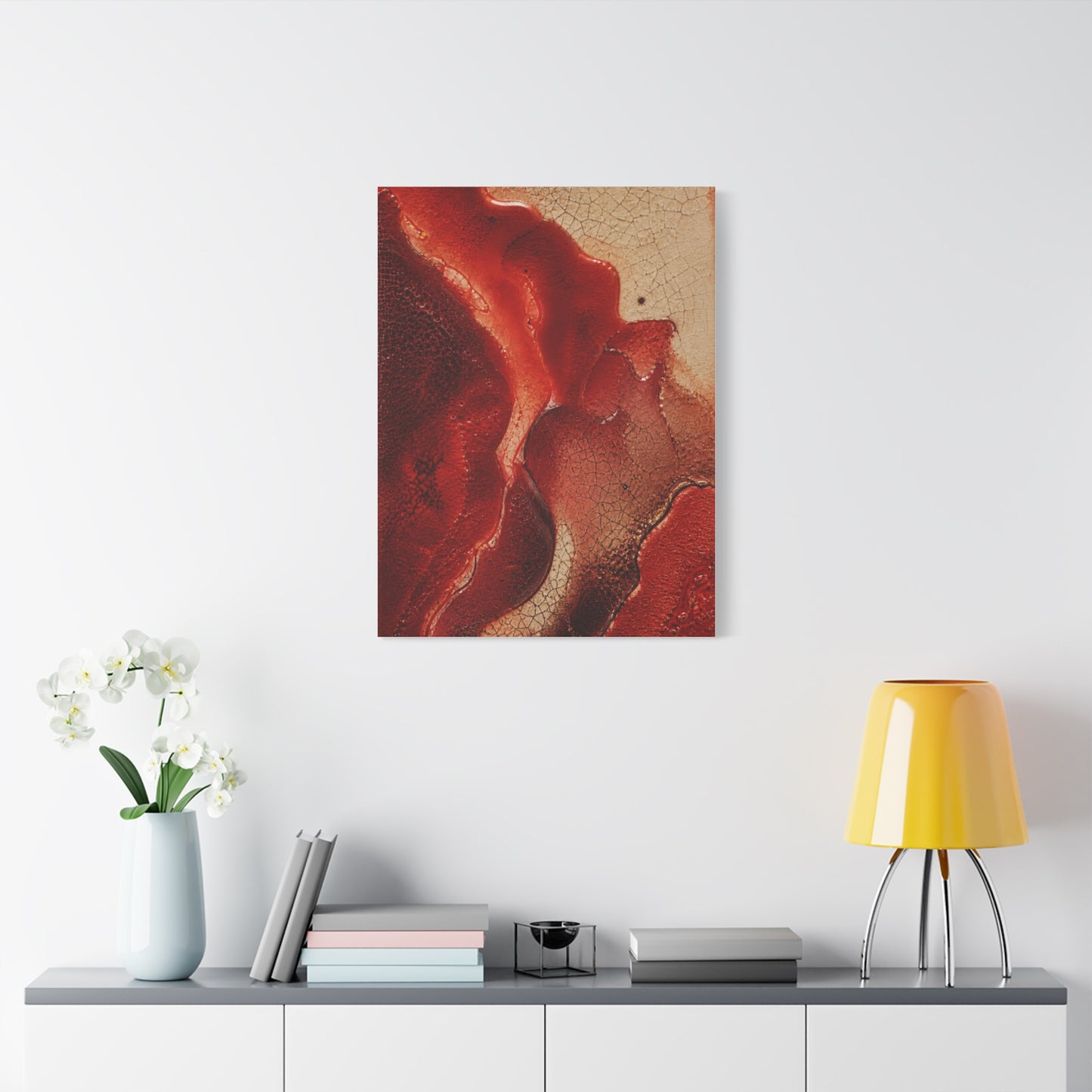 Red Ceramic Glaze Texture Wall Art & Canvas Print