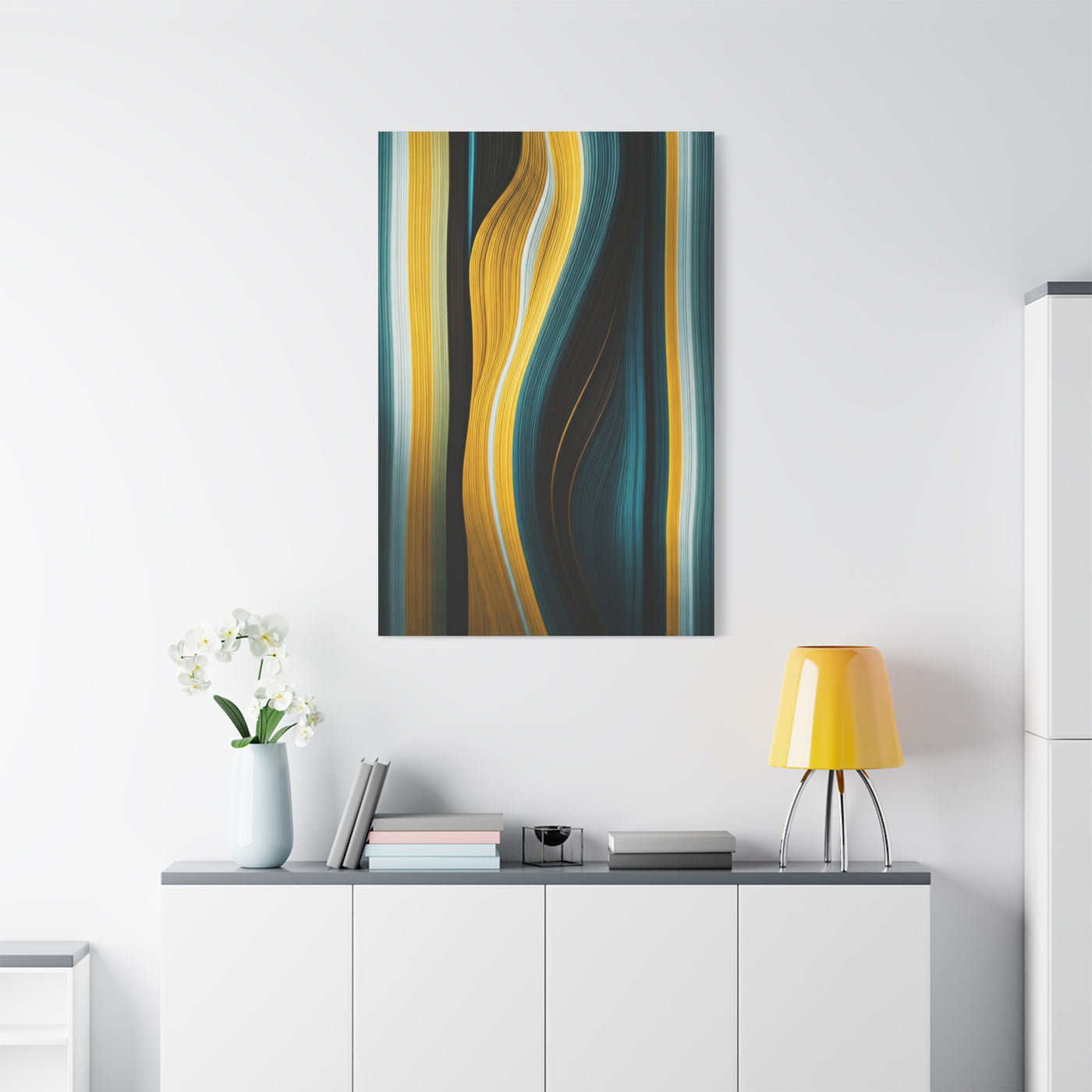 Vertical Gold Flow Abstract Wall Art & Canvas Prints