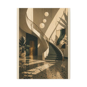 Sculptural Staircase Modernist Interior Wall Art & Canvas Print