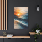 Ocean Sunrise Orange Horizon Wall Art & Canvas Print