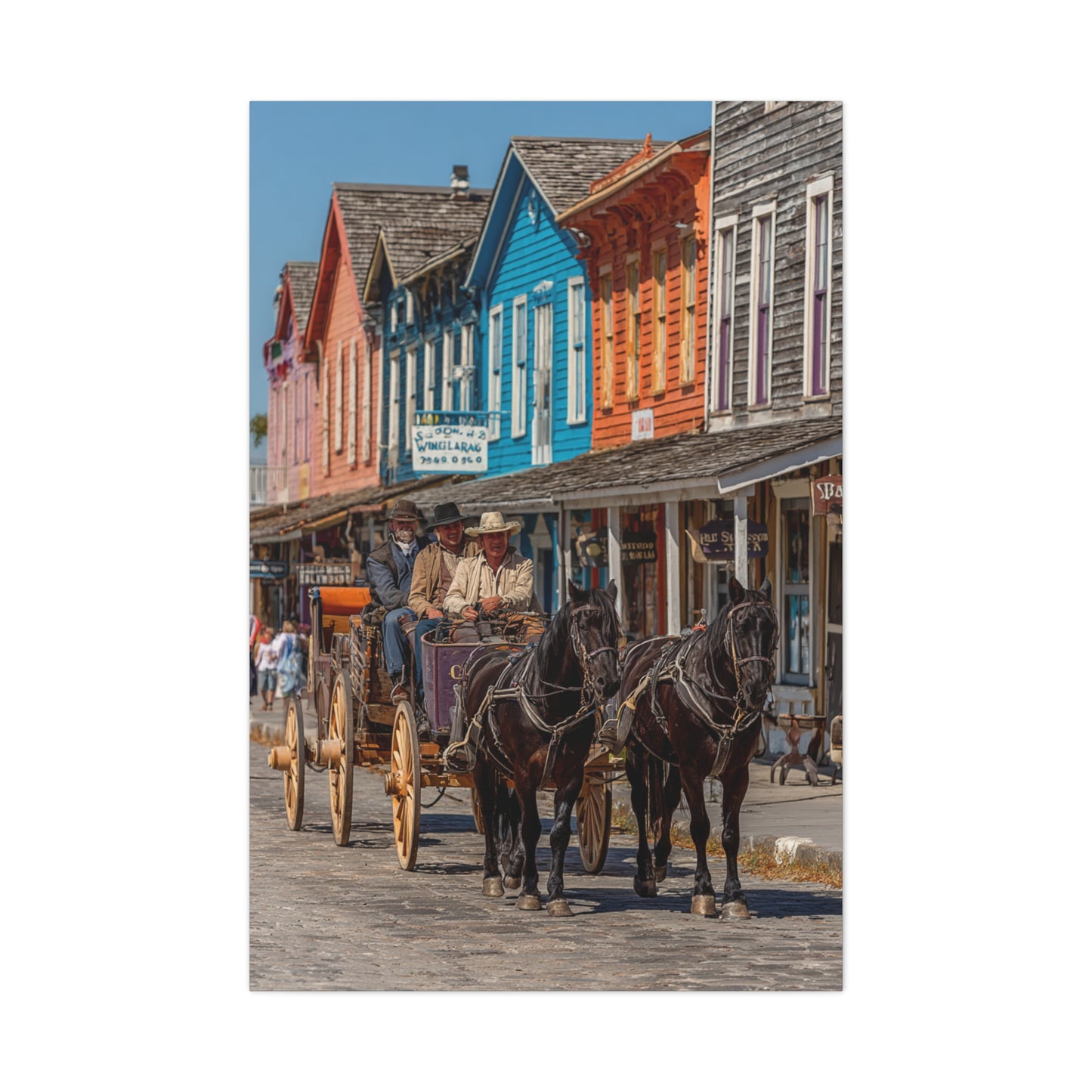 Frontier Stagecoach Arrival Wall Art & Canvas Print