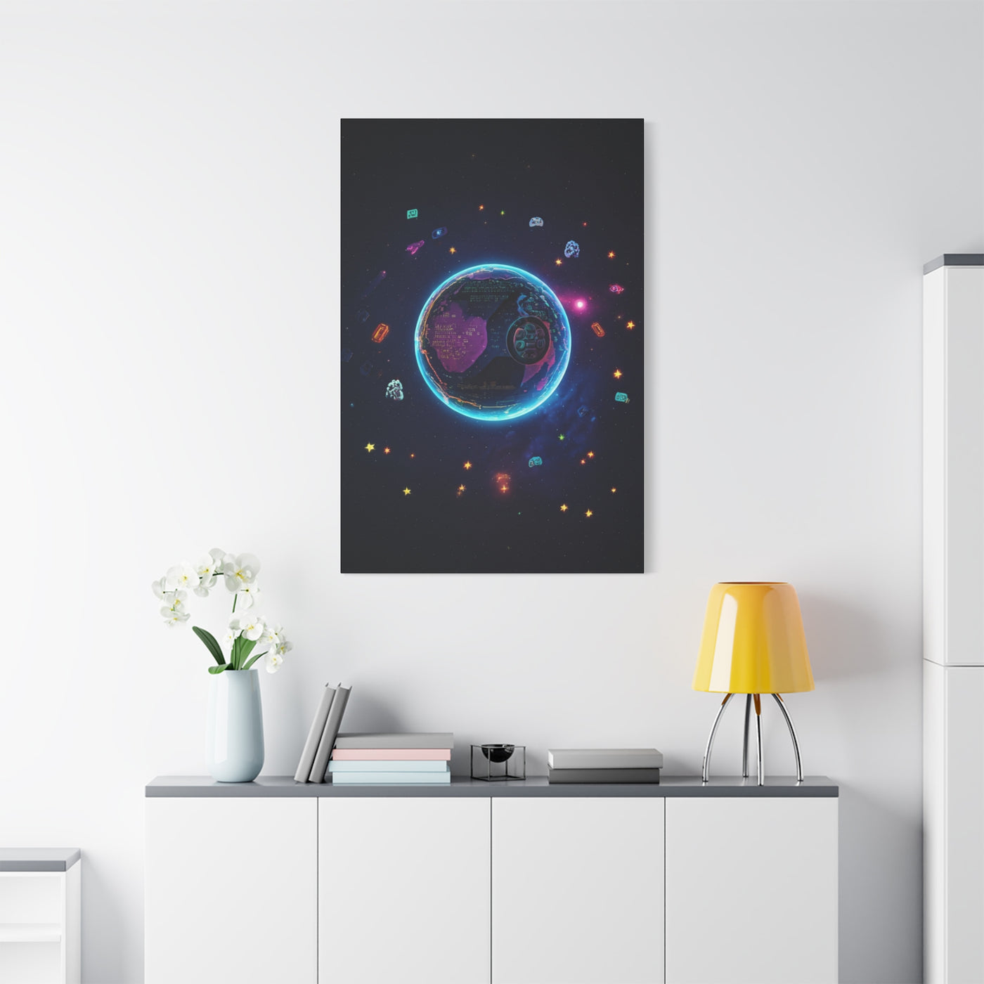 Pixel Orbit Universe Wall Art & Canvas Prints