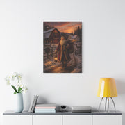 Rustic Farmhouse Santa at Dusk Wall Art & Canvas Print
