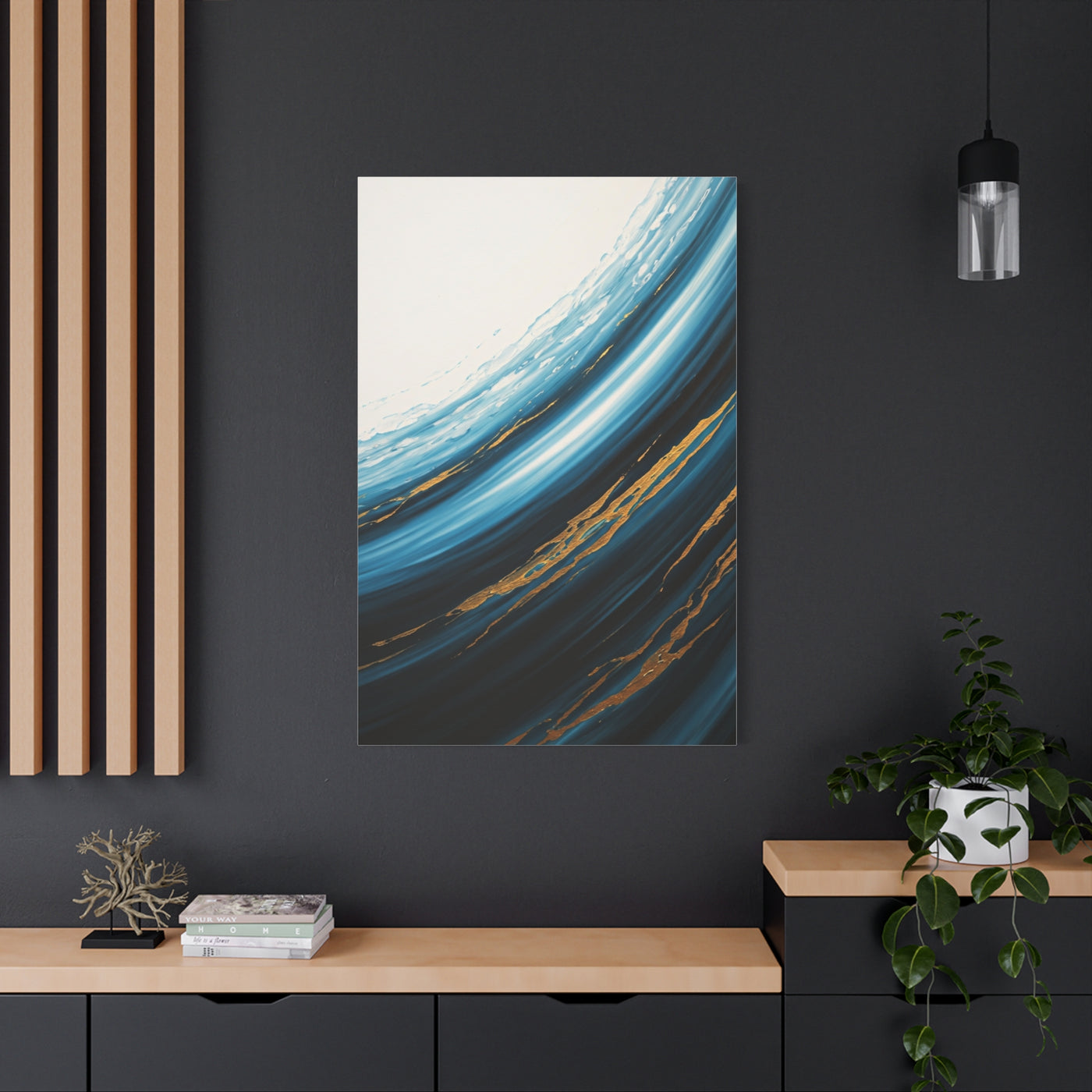 Azure Current Gold Accent Wall Art & Canvas Prints