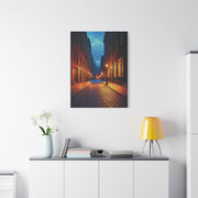 Twilight Cobblestone Street Wall Art & Canvas Prints
