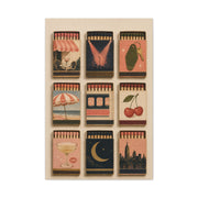 Retro Matchbox Romance Display Wall Art & Canvas Print