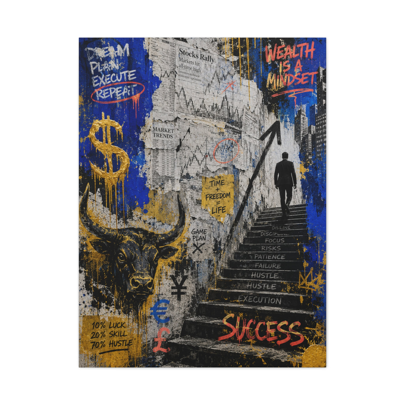 Entrepreneur Street Collage Success Street Wall Art & Canvas Print
