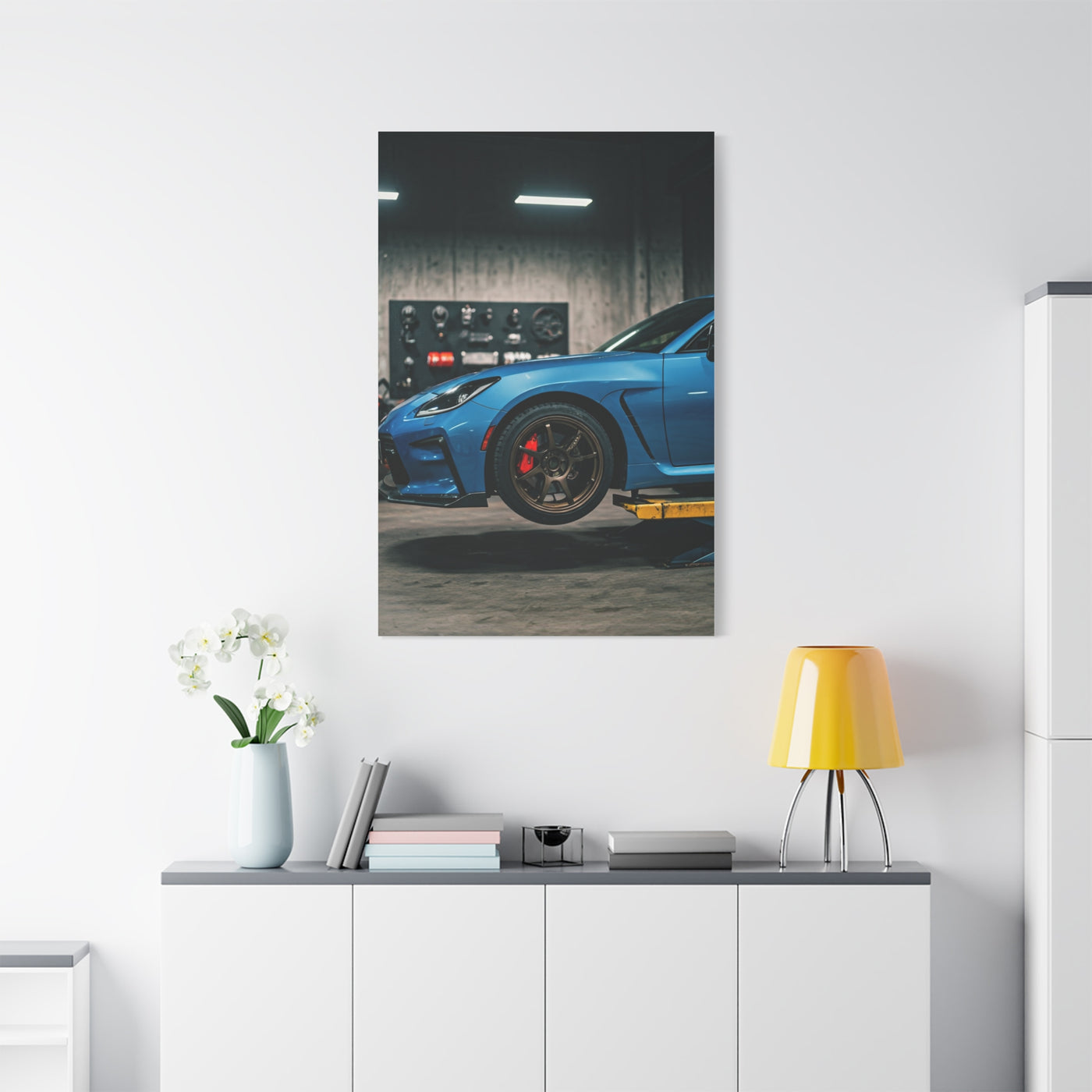 Toyota GR86 Modern Workshop Modification Scene Wall Art & Canvas Prints