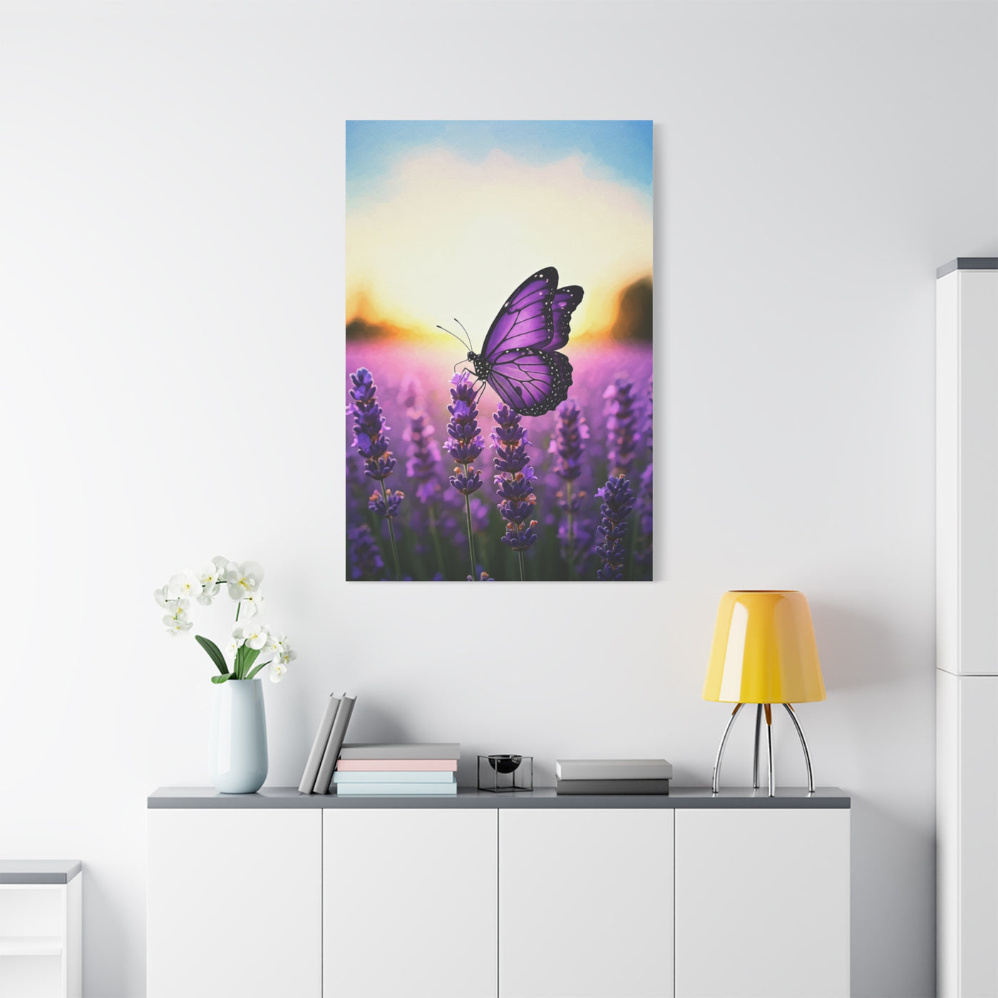 Lavender Field Purple Butterfly Wall Art & Canvas Prints