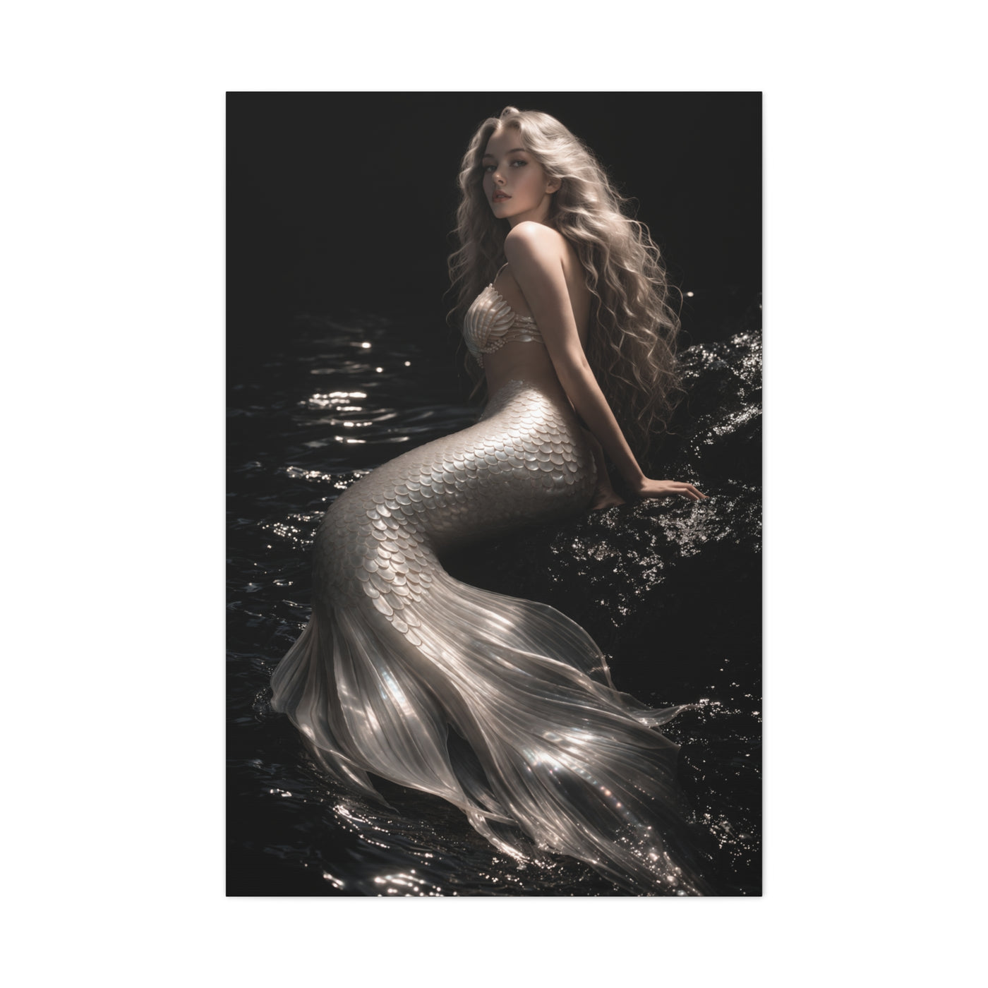 Pearl Ivory Mermaid Portrait Wall Art & Canvas Print