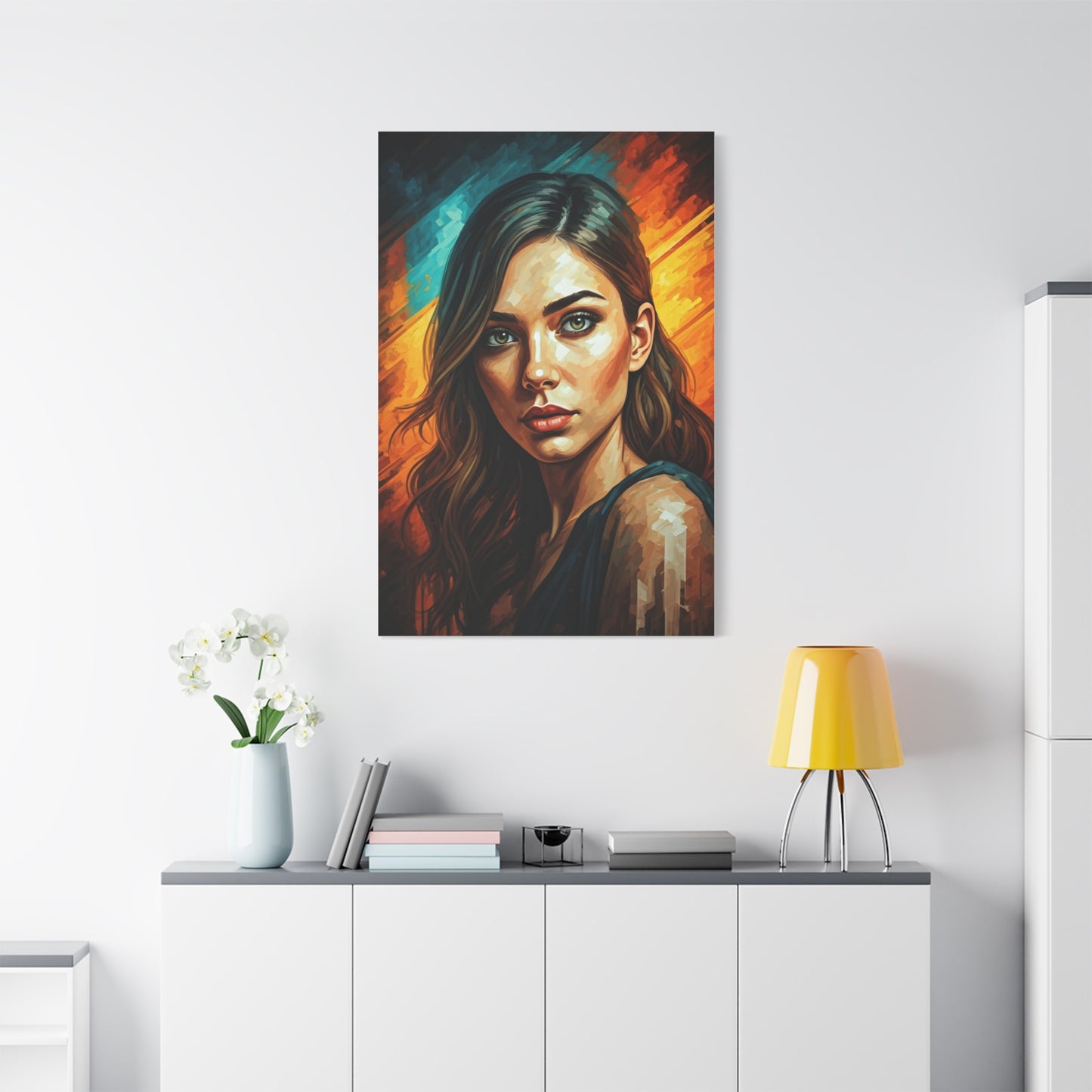 Ember Gaze Feminine Portrait Wall Art & Canvas Print