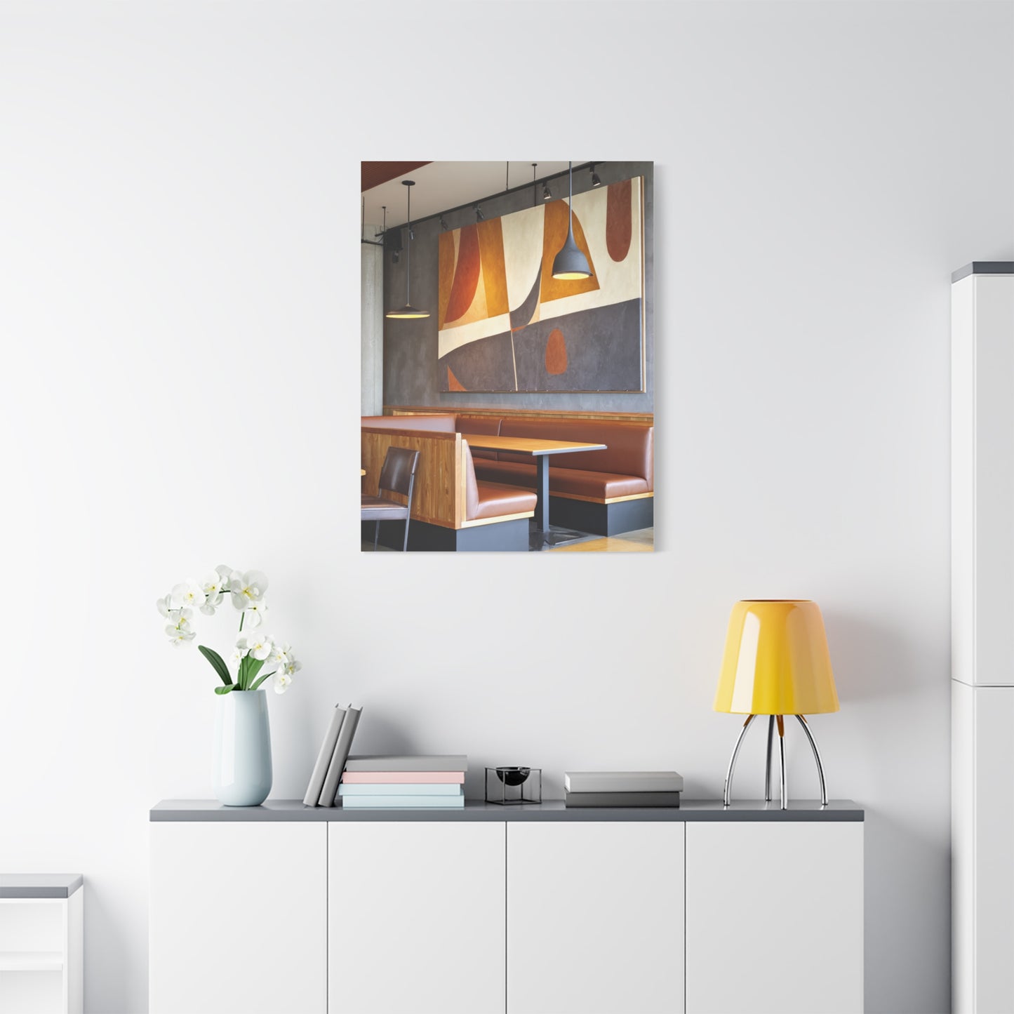 Warm Geometric Restaurant Booth Wall Art & Canvas Print