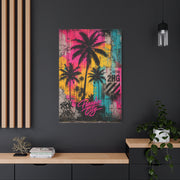Neon Graffiti Palm Paradise Tropical Wall Art & Canvas Print