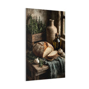 Rustic Bread and Olive Oil Still Life Wall Art & Canvas Print