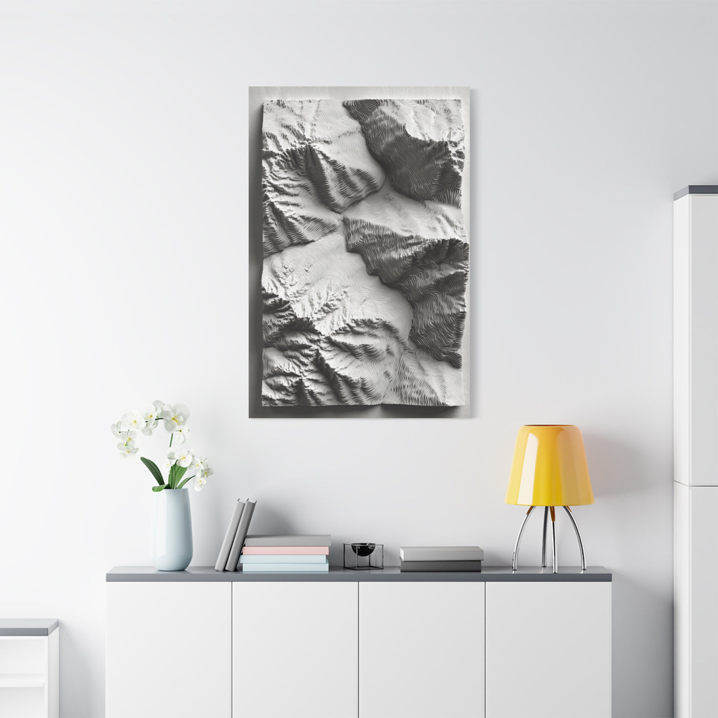 Sculpted Topographic Relief Wall Art & Canvas Print