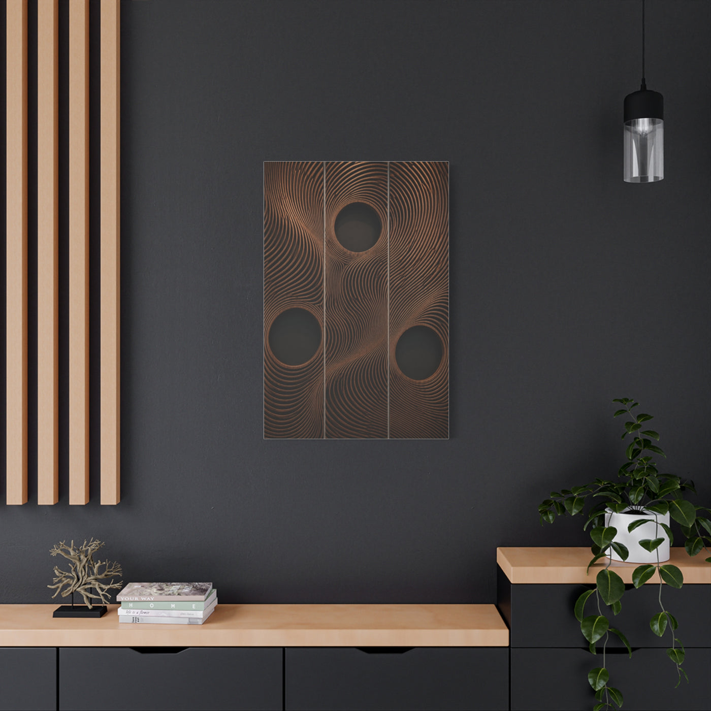 Architectural Wood Wave Panel Geometry Wall Art & Canvas Print