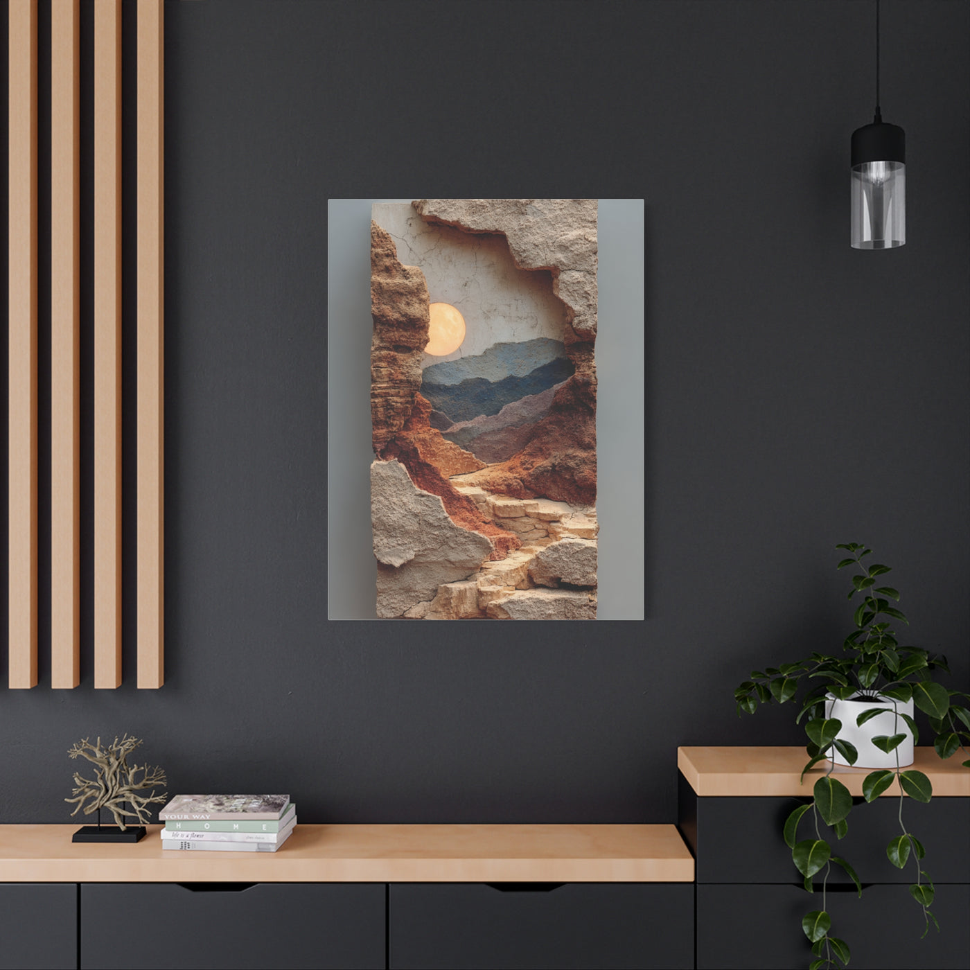 Sculptural Desert Window Relief Wall Art & Canvas Print