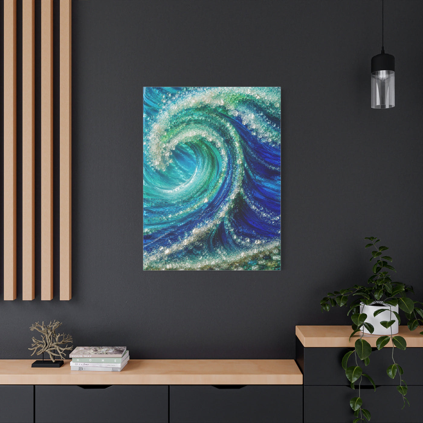 Crystal Ocean Curl Glass Texture Wall Art & Canvas Print