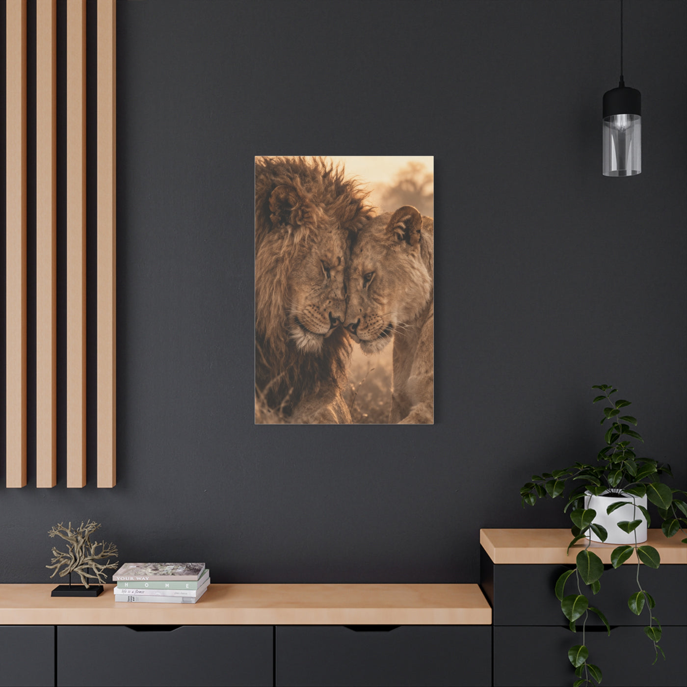 Lion and Lioness Intimate Bond Wall Art & Canvas Print
