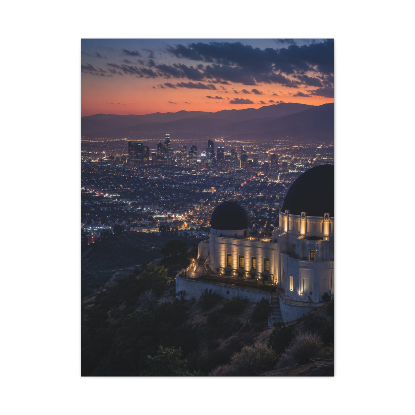 Los Angeles Skyline from Griffith Observatory Wall Art & Canvas Print