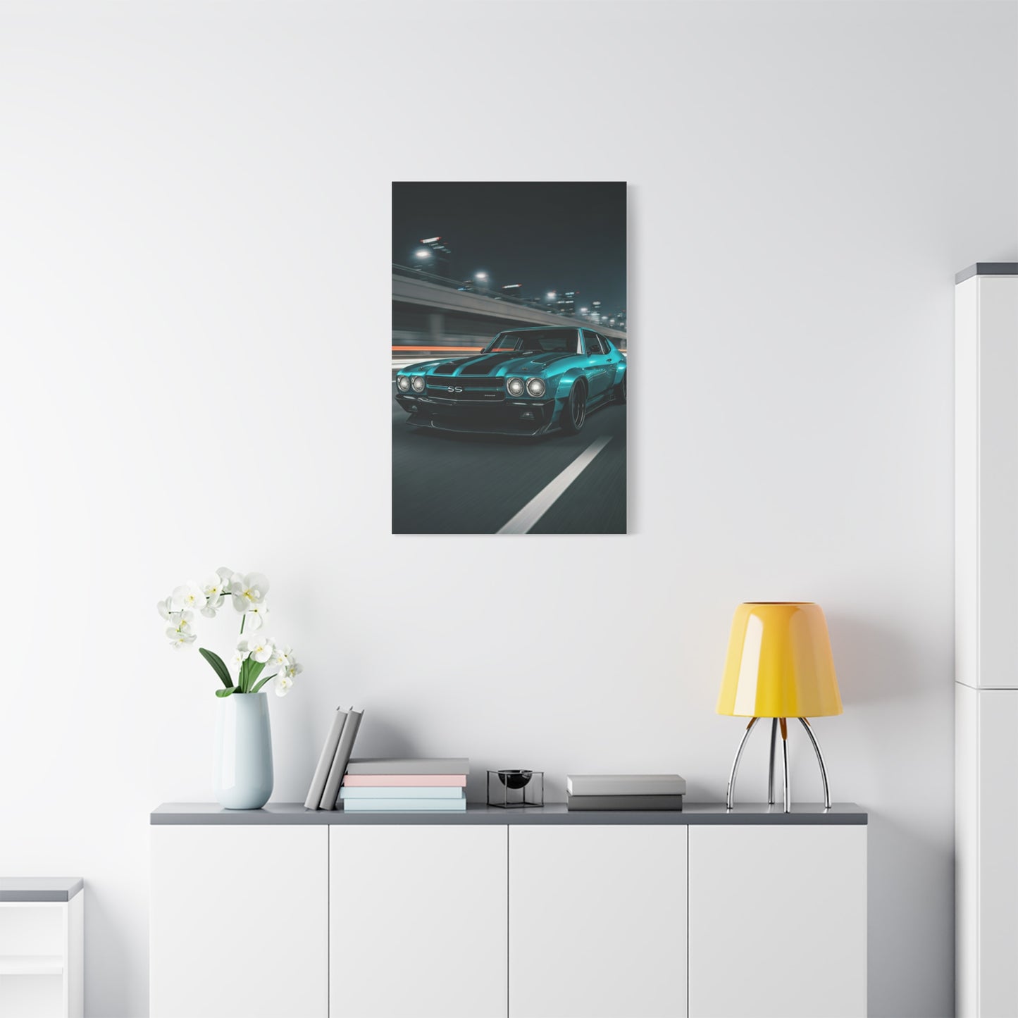 1970 Chevrolet Chevelle SS Twin Stripe Interstate Assault Wall Art & Canvas Prints