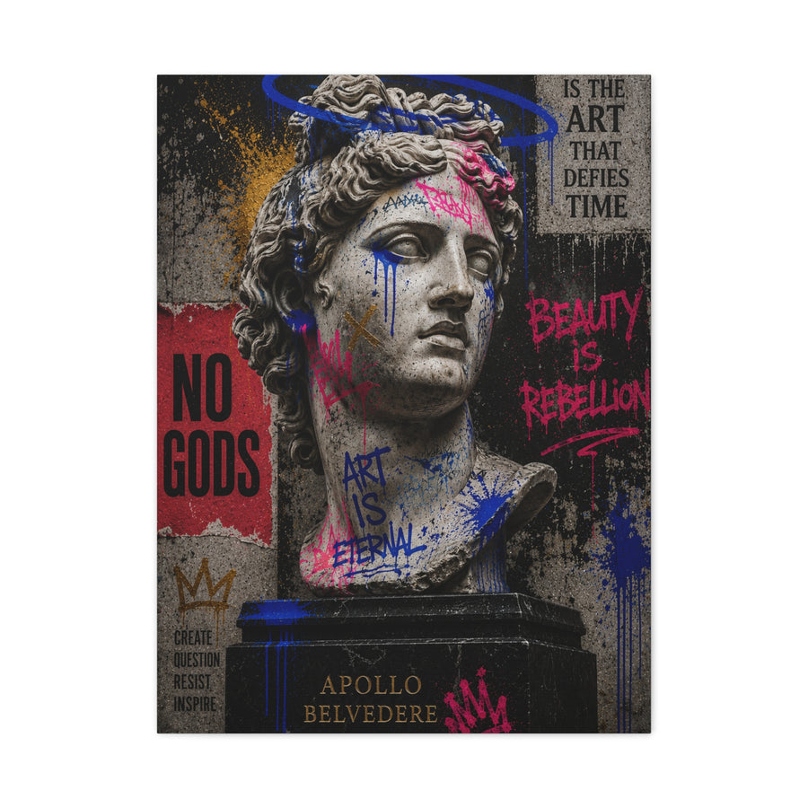 Graffiti Apollo Bust Rebellion Street Wall Art & Canvas Print