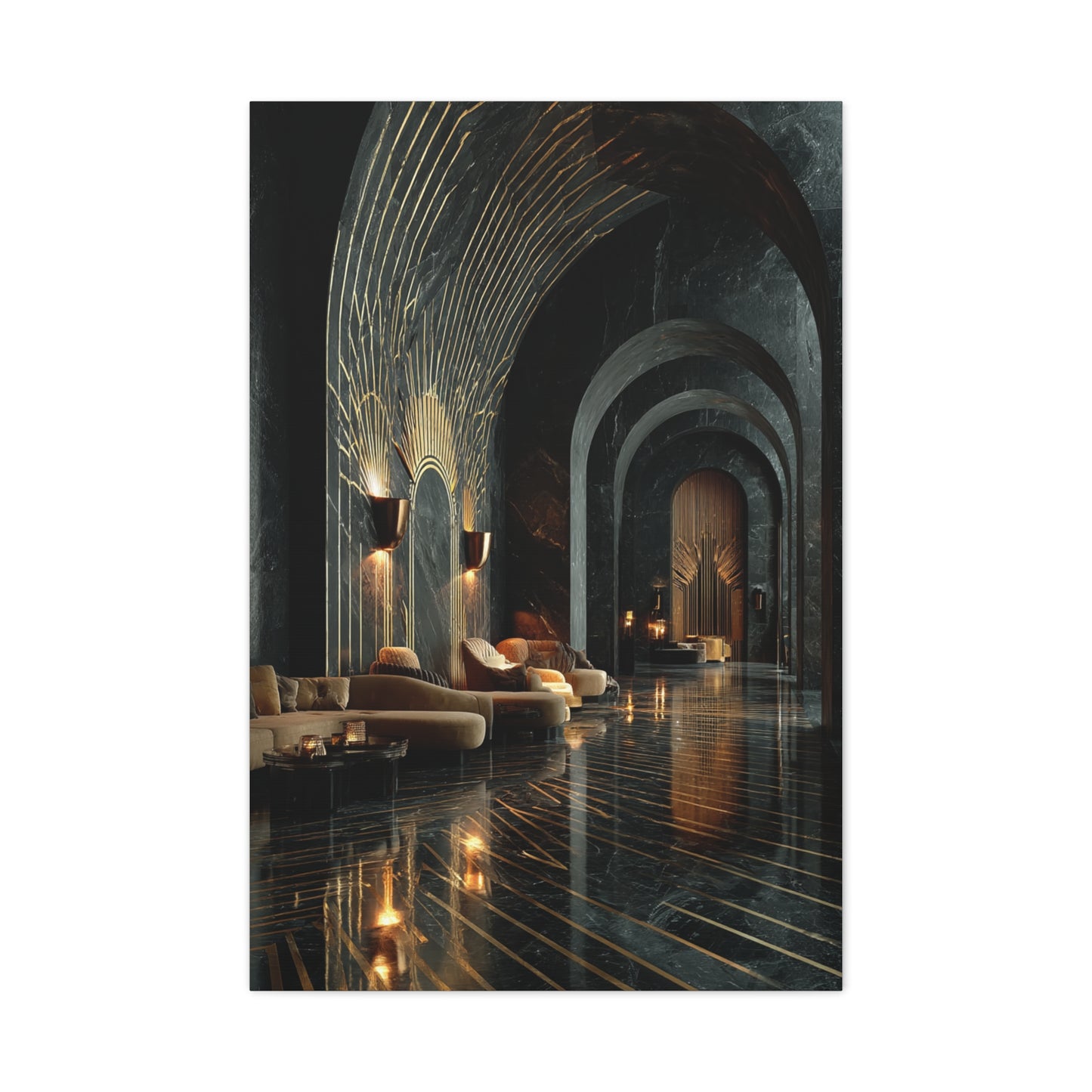 Art Deco Black and Gold Interior Wall Art & Canvas Print