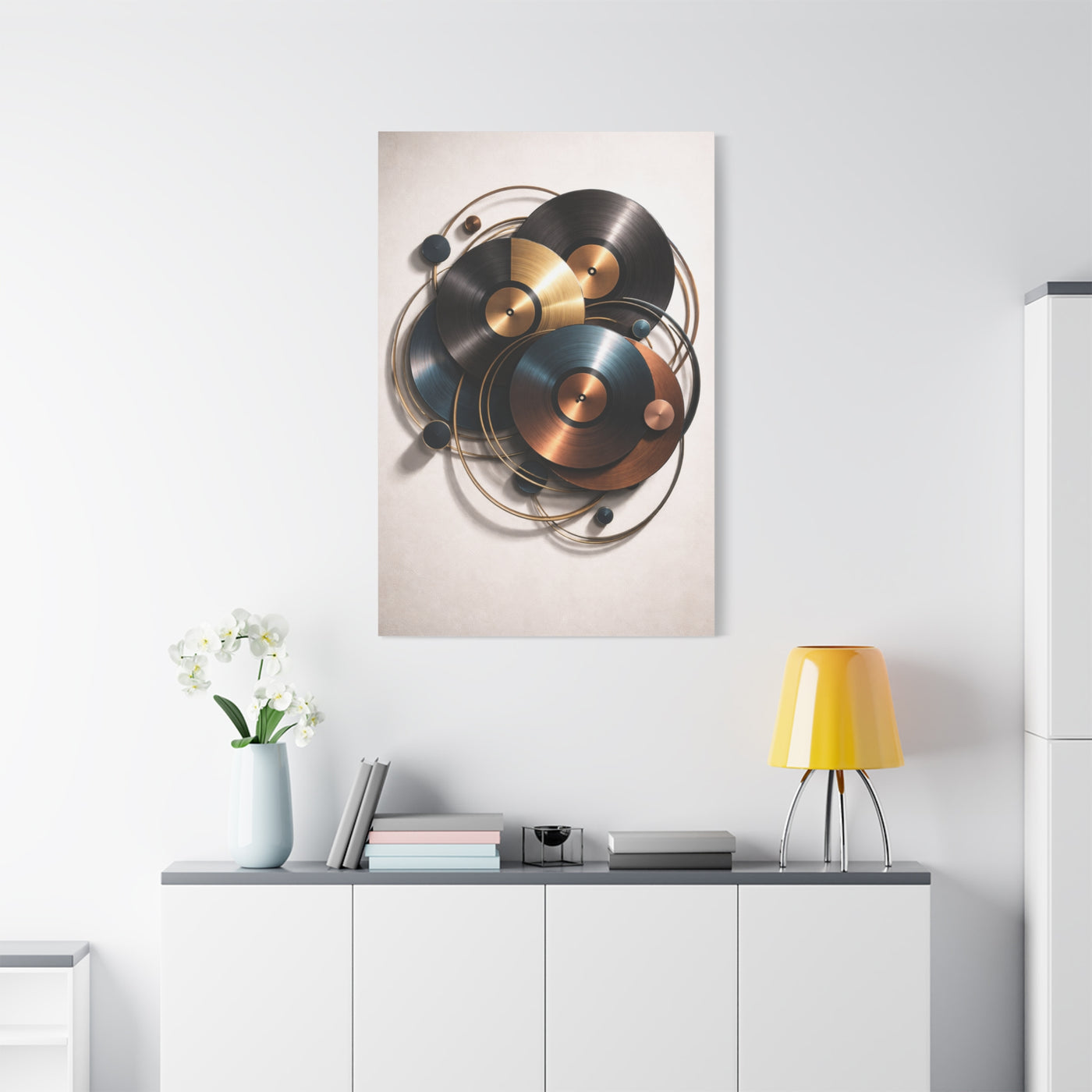 Abstract Vinyl Orbit Sculpture Wall Art & Canvas Print