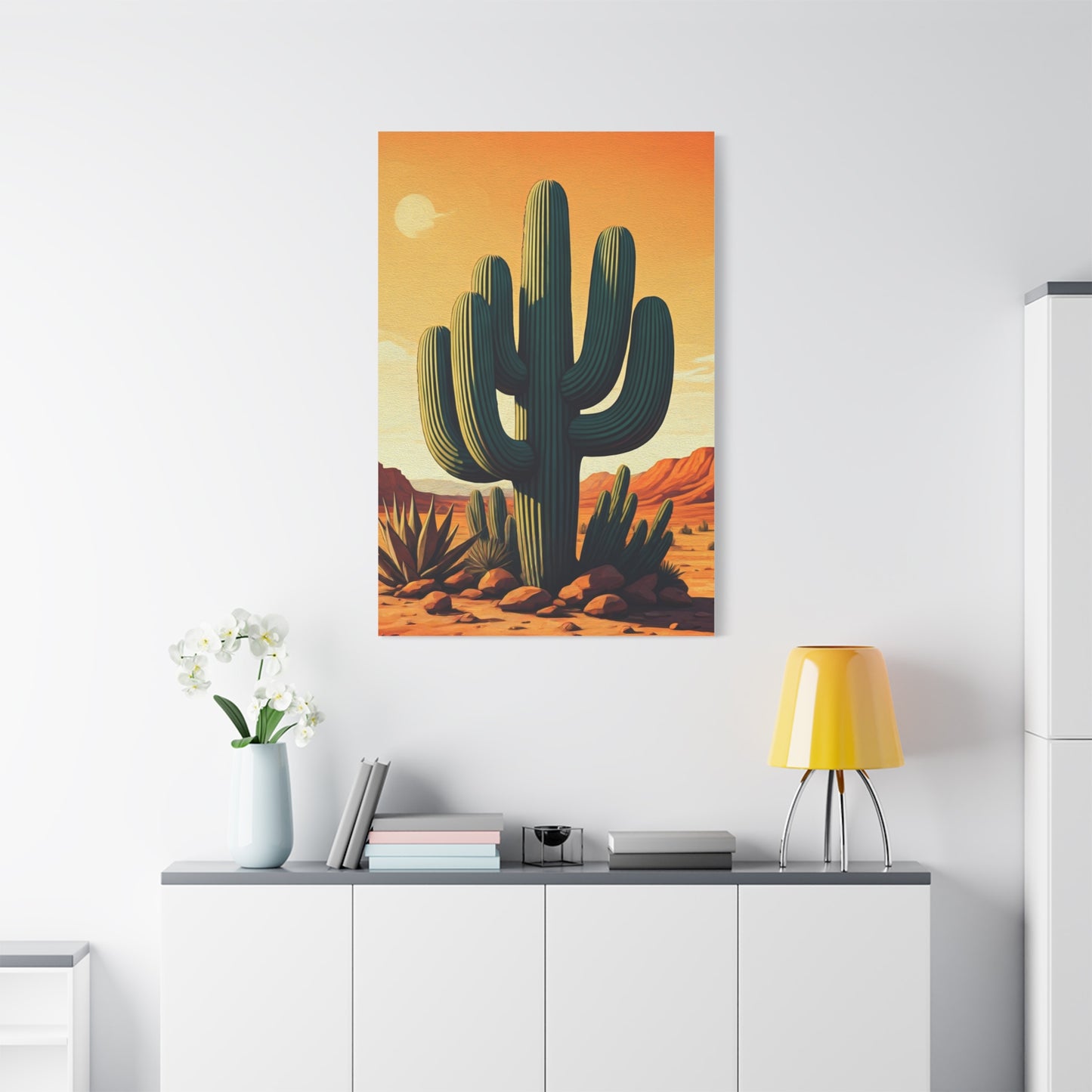 Sunlit Sonoran Saguaro Landscape Wall Art & Canvas Prints