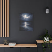 Moonlit Ocean Horizon Wall Art & Canvas Print
