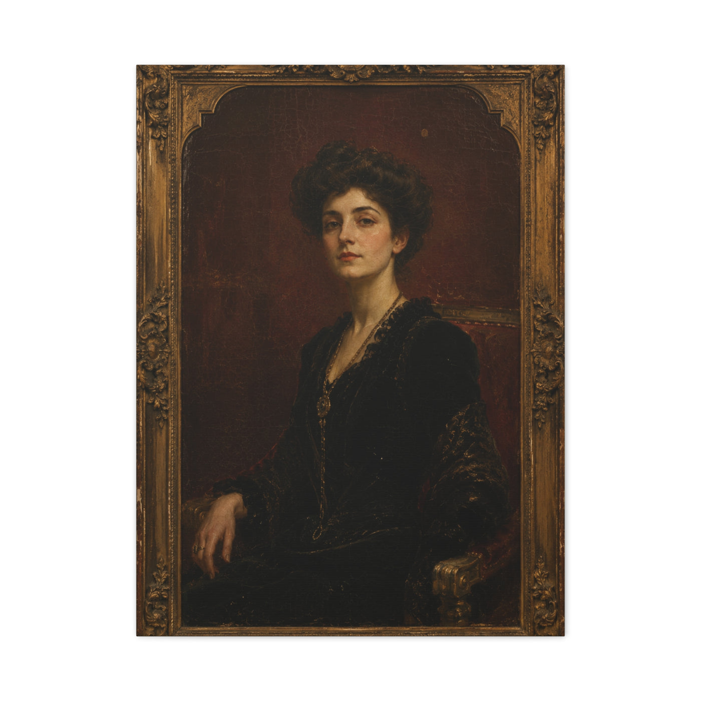Victorian Portrait Lady in Gilded Frame Wall Art & Canvas Print