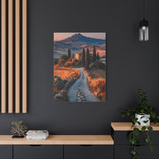 Tuscan Hilltop Villa Road Wall Art & Canvas Print