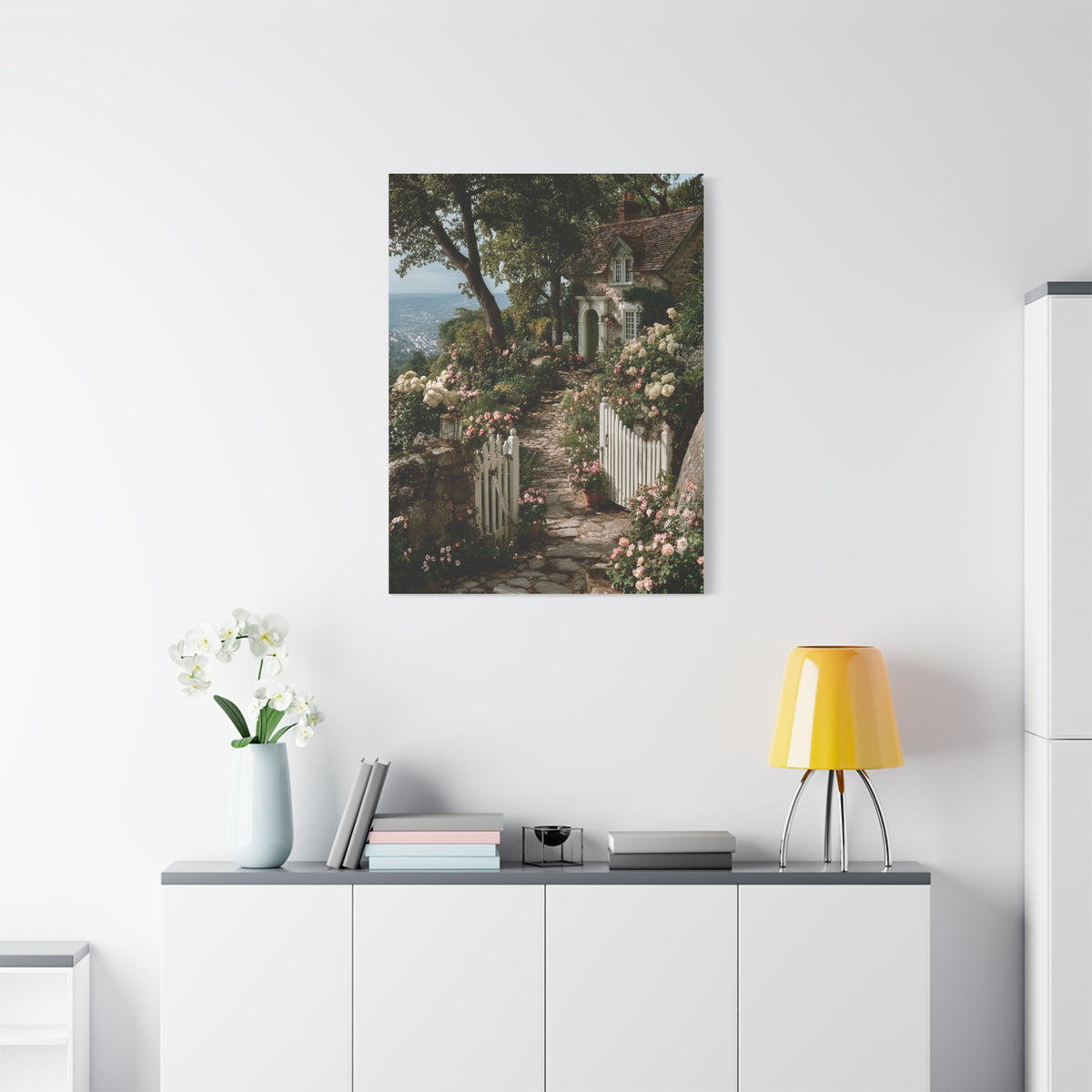 Cottage Garden Entrance Path Wall Art & Canvas Print