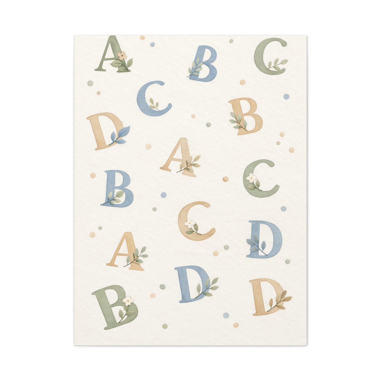 Botanical Alphabet Nursery Wall Art & Canvas Print