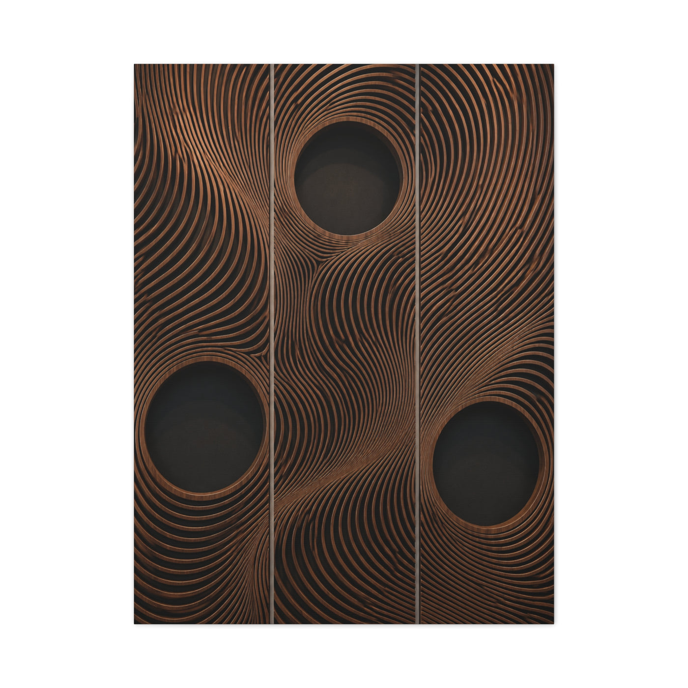 Architectural Wood Wave Panel Geometry Wall Art & Canvas Print