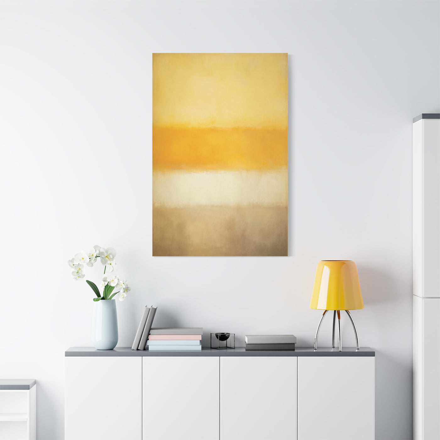 Minimal Color Field Golden Horizon Wall Art & Canvas Print