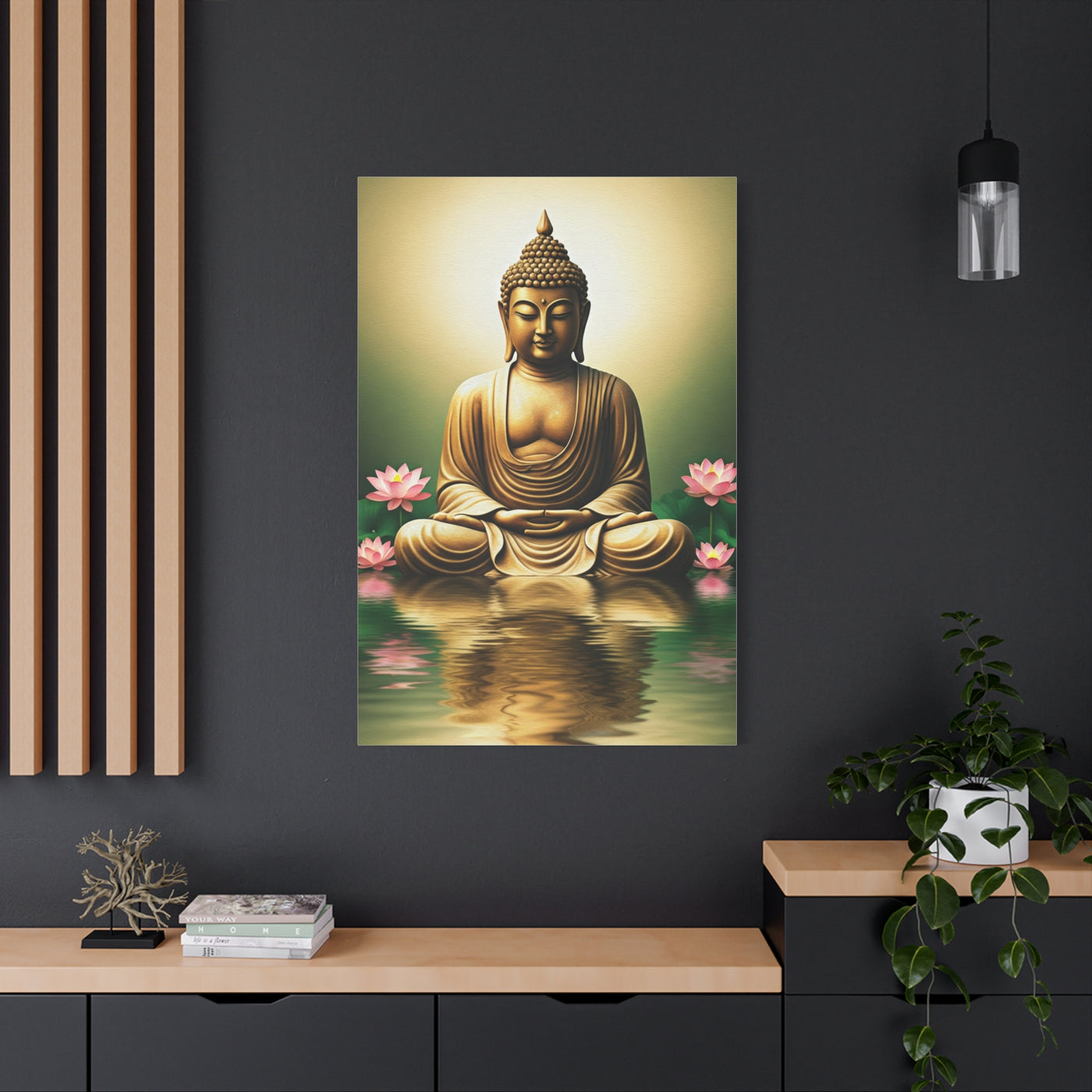 Lotus Reflection Buddha Meditation Wall Art & Canvas Prints