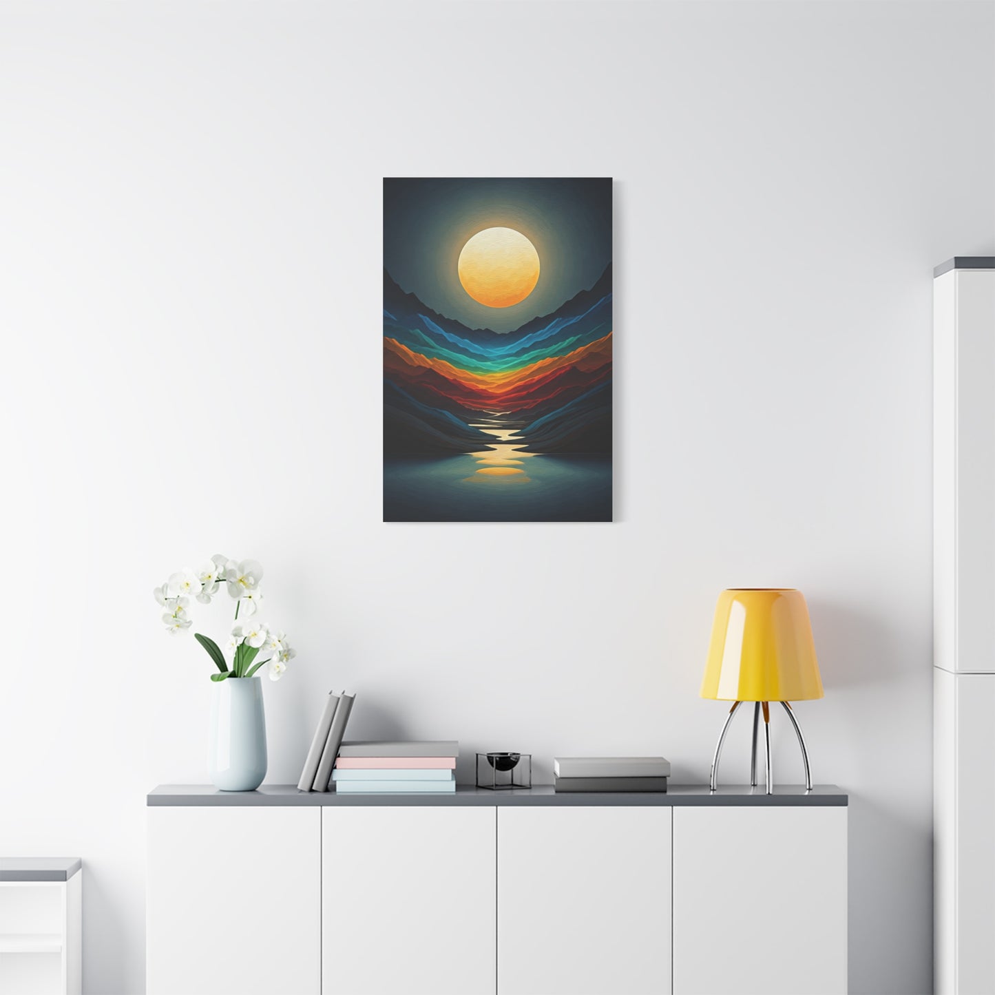 Golden Moon Valley Glow Wall Art & Canvas Print