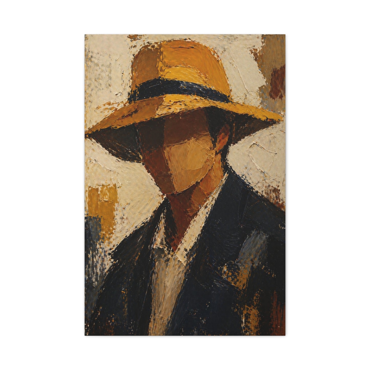 Faceless Impasto Figure Portrait Wall Art & Canvas Print