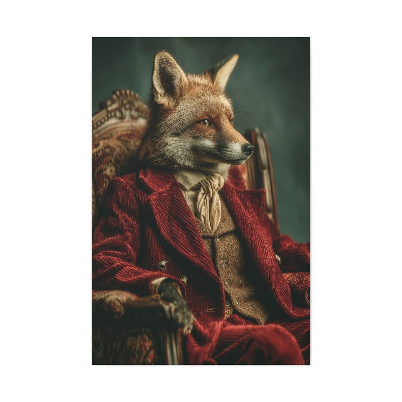 Gentleman Fox Victorian Portrait Wall Art & Canvas Print