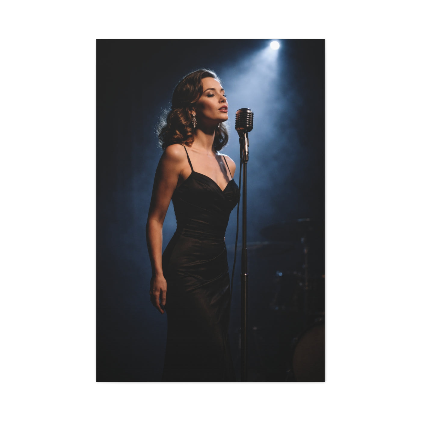Jazz Vocalist Spotlight Elegance Wall Art & Canvas Print