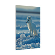 Arctic Fox Snow Minimal Portrait Wall Art & Canvas Print
