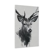 Minimal Ink Wash Deer Portrait Wall Art & Canvas Print