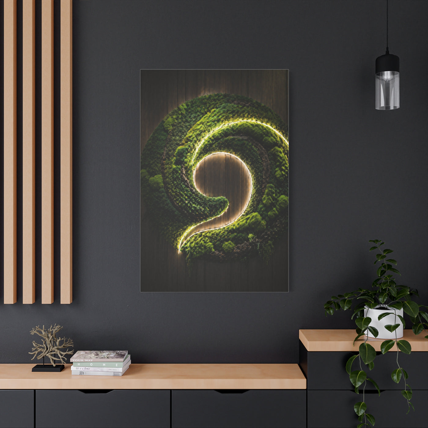 Moss Innovation Spiral Biophilic Wall Art & Canvas Print
