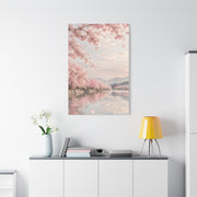 Cherry Blossom Reflection Landscape Wall Art & Canvas Print