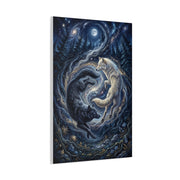 Yin Yang Cosmic Wolves Balance Scene Wall Art & Canvas Print