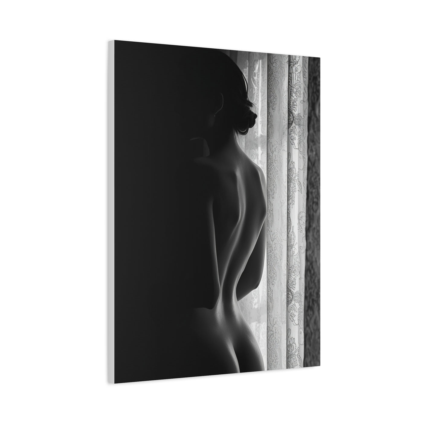 Noir Window Silhouette Figure Wall Art & Canvas Print