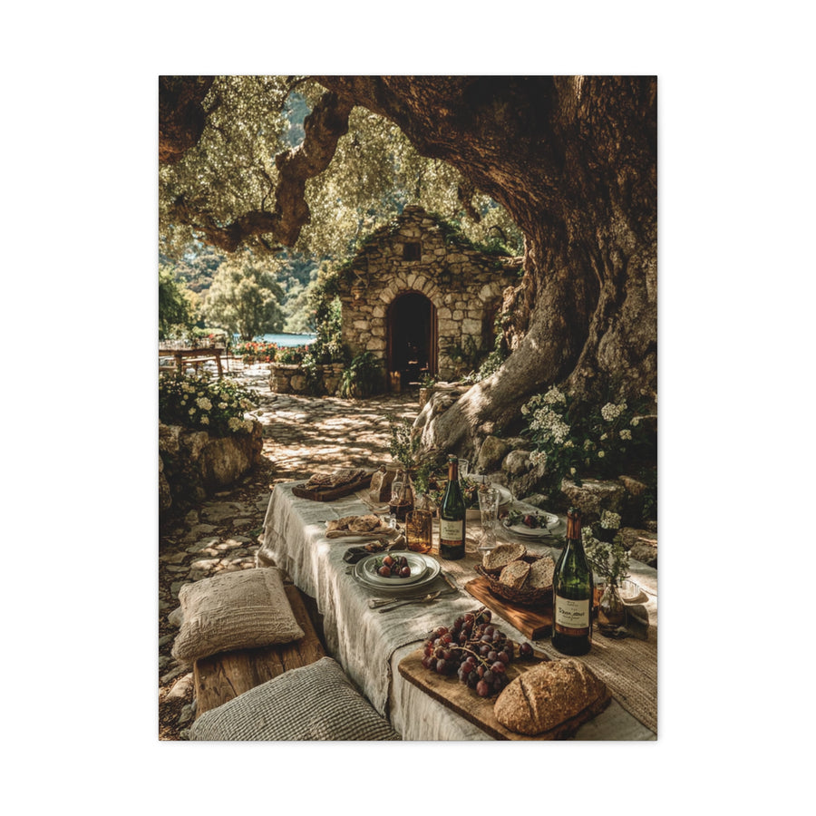 Olive Grove Countryside Lunch Wall Art & Canvas Print